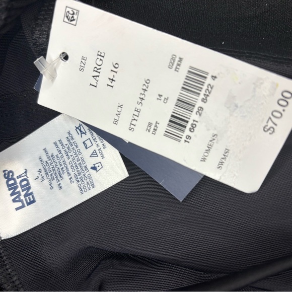 Land’s End Black One-Shoulder Swimsuit size L - Picture 3 of 4